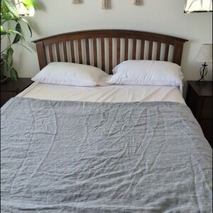 Brooklinen 100% Linen Duvet Cover Full Queen Blue Chambray Made in Portugal